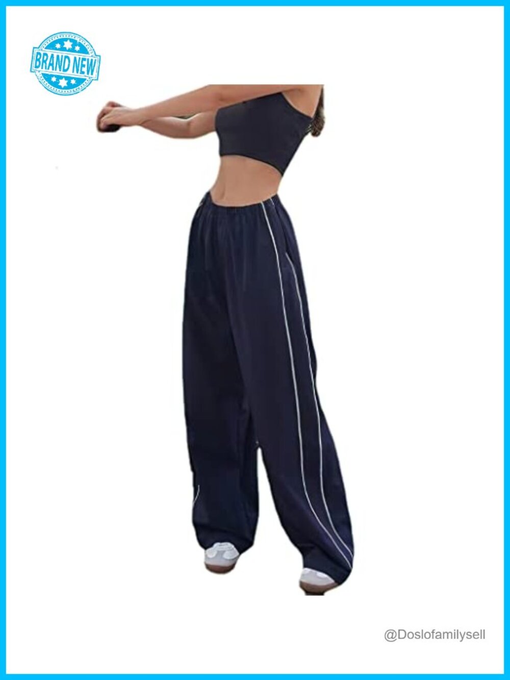 Baggy Y2K Parachute Pants with Drawstring Legs